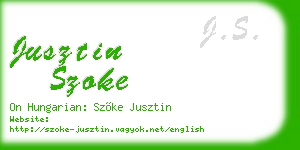 jusztin szoke business card